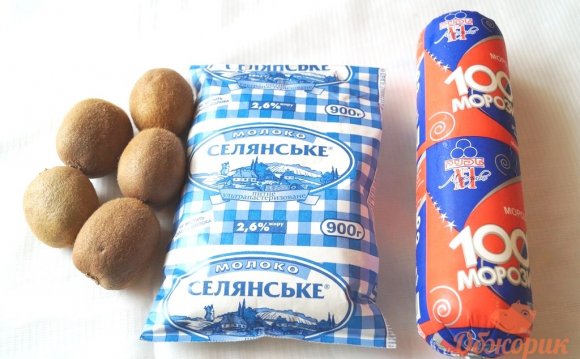 молочного коктейля с киви
